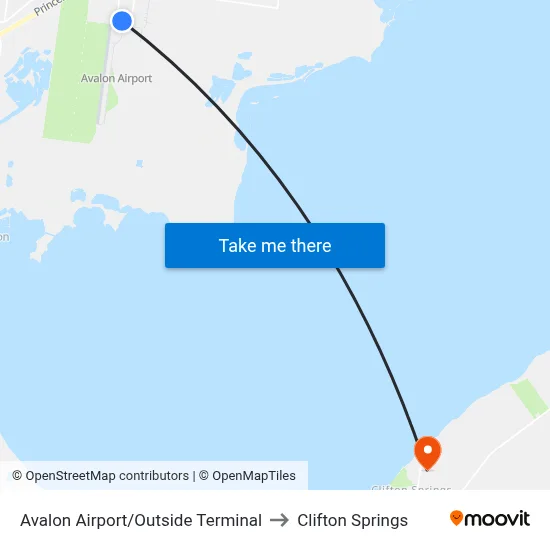 Avalon Airport/Outside Terminal to Clifton Springs map
