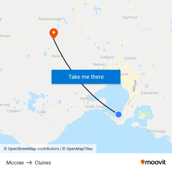 Mccrae to Clunes map