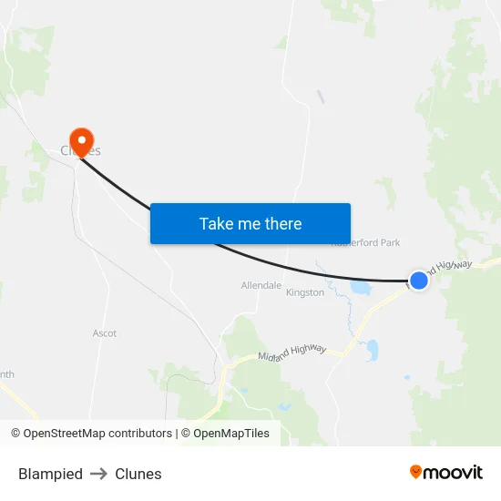 Blampied to Clunes map