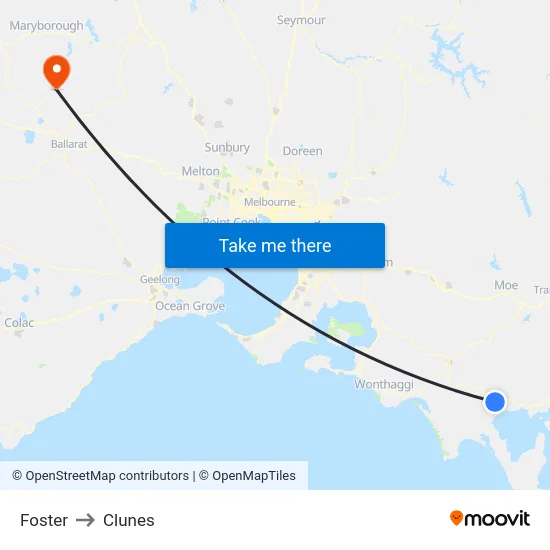 Foster to Clunes map