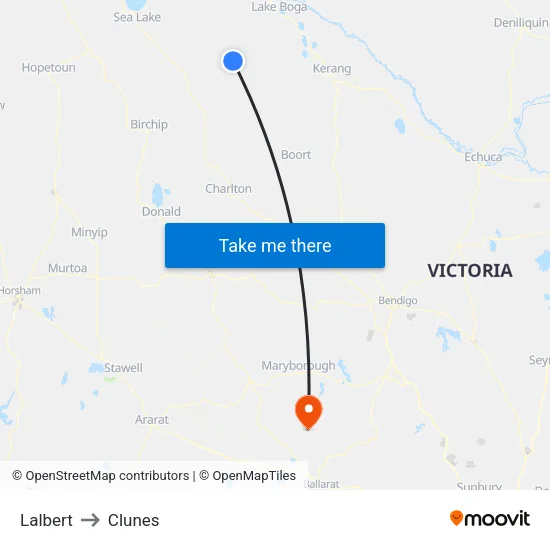 Lalbert to Clunes map