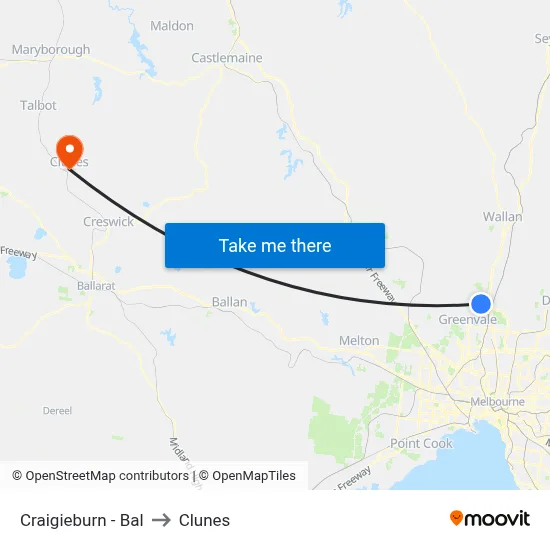 Craigieburn - Bal to Clunes map
