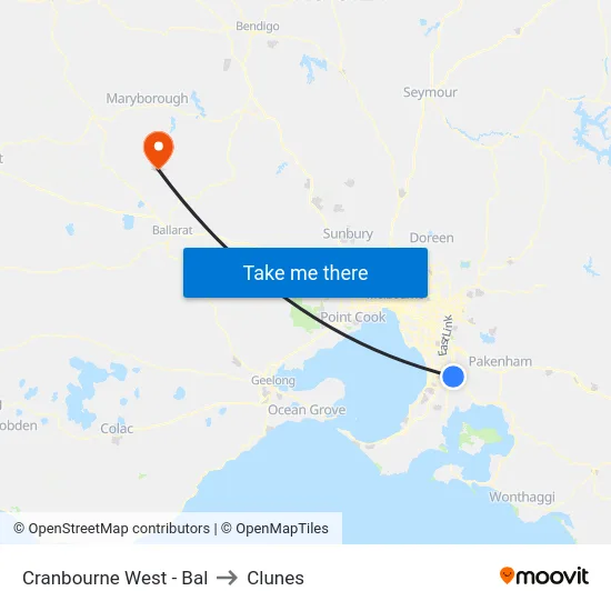 Cranbourne West - Bal to Clunes map