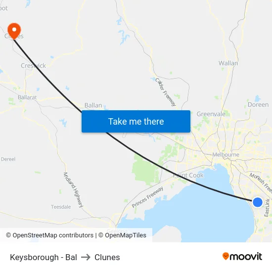 Keysborough - Bal to Clunes map