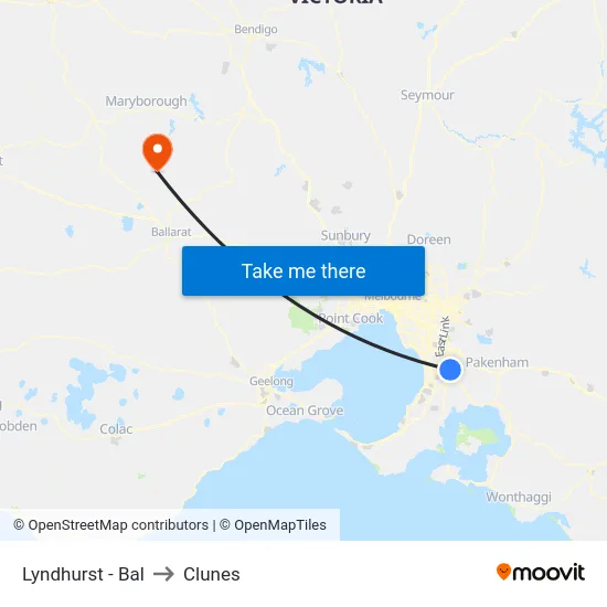 Lyndhurst - Bal to Clunes map
