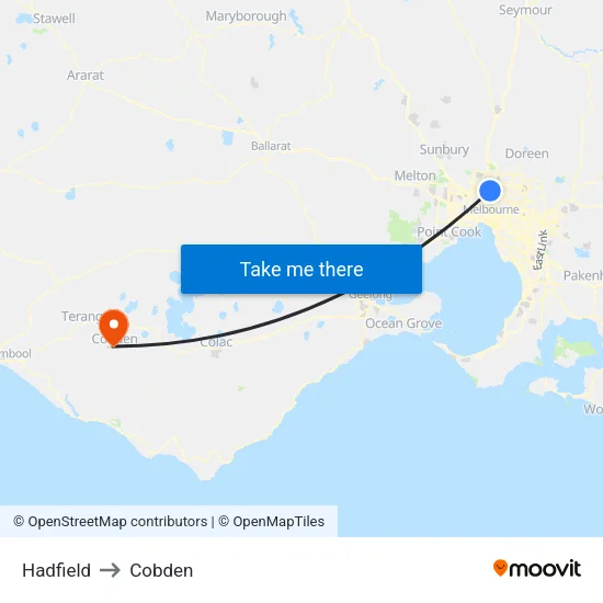 Hadfield to Cobden map