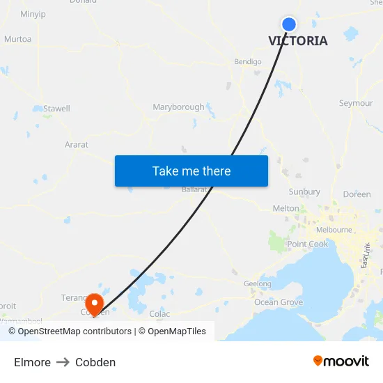 Elmore to Cobden map