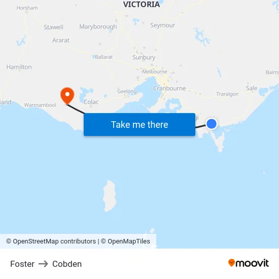 Foster to Cobden map