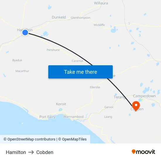 Hamilton to Cobden map