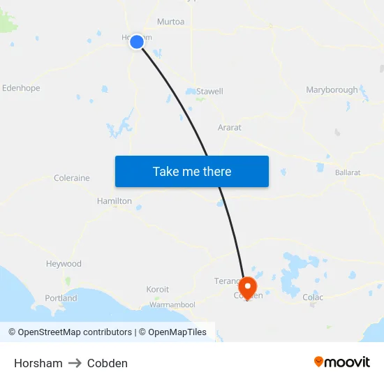 Horsham to Cobden map