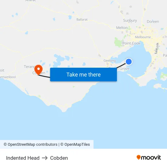 Indented Head to Cobden map
