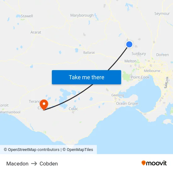 Macedon to Cobden map