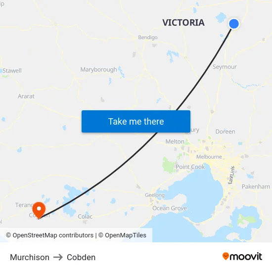 Murchison to Cobden map
