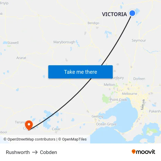 Rushworth to Cobden map