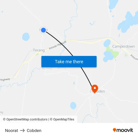 Noorat to Cobden map