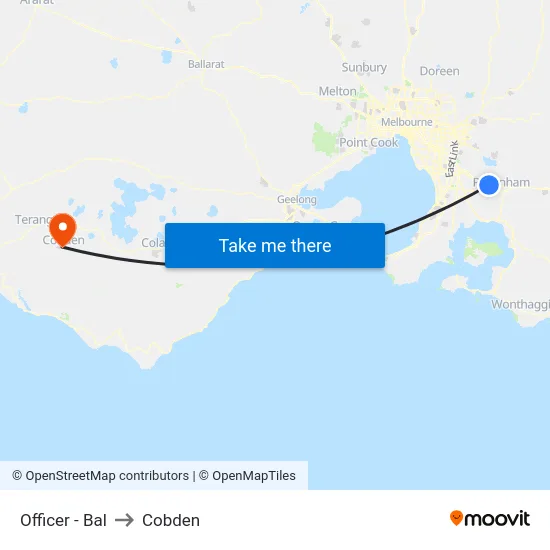 Officer - Bal to Cobden map