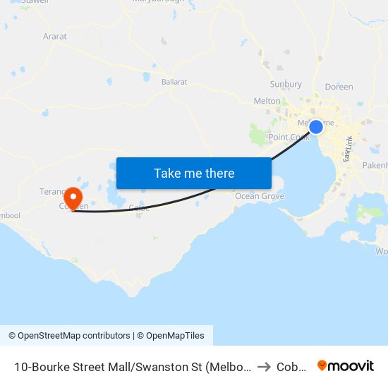 10-Bourke Street Mall/Swanston St (Melbourne City) to Cobden map