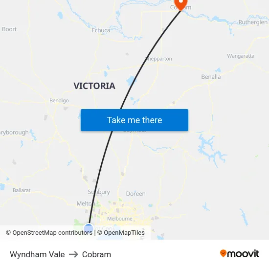 Wyndham Vale to Cobram map