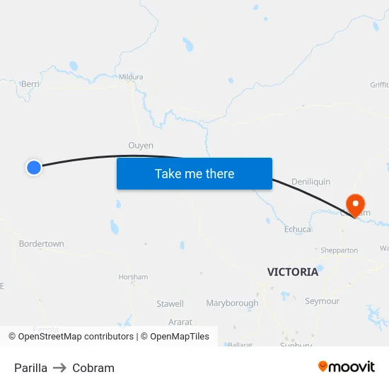 Parilla to Cobram map