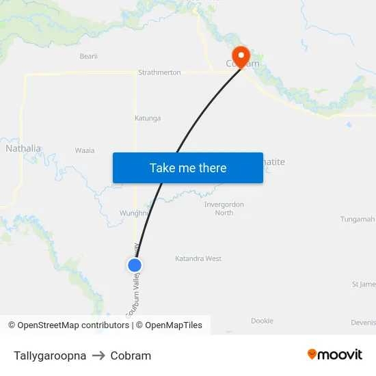 Tallygaroopna to Cobram map