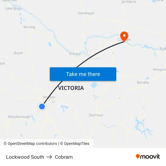 Lockwood South to Cobram map