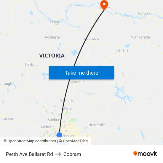Perth Ave Ballarat Rd to Cobram map