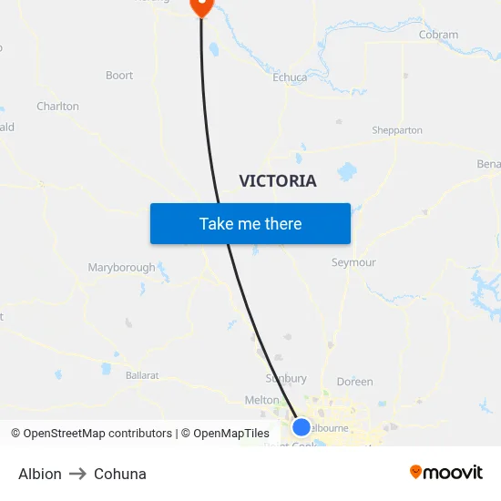 Albion to Cohuna map