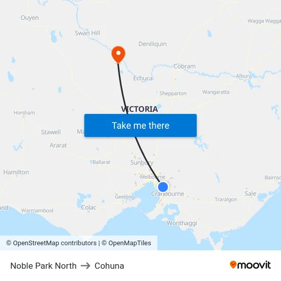 Noble Park North to Cohuna map