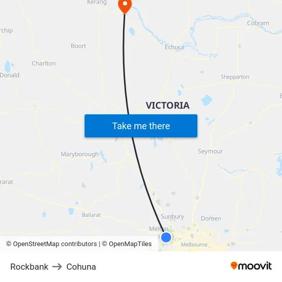 Rockbank to Cohuna map