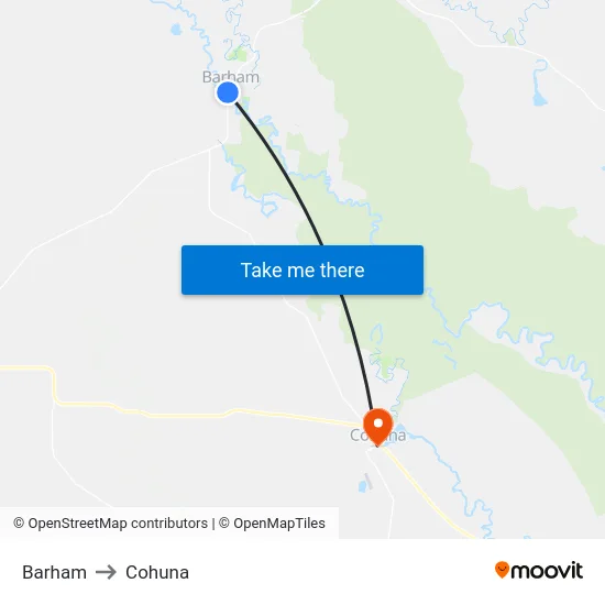 Barham to Cohuna map