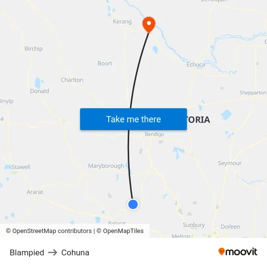 Blampied to Cohuna map