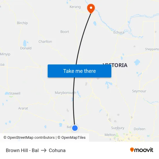 Brown Hill - Bal to Cohuna map