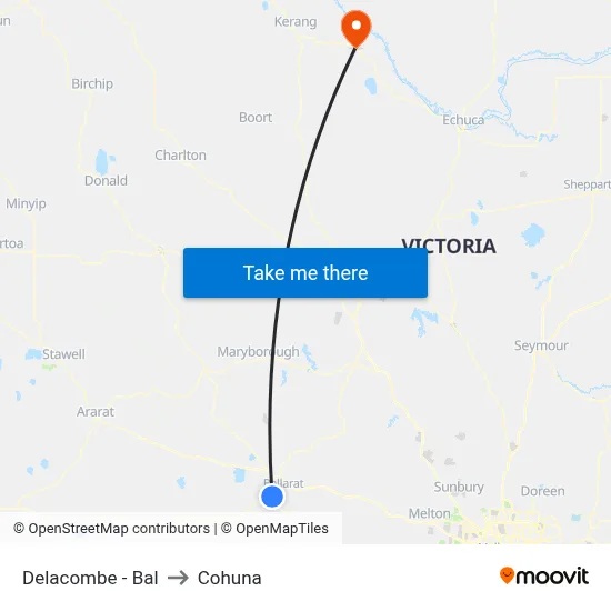 Delacombe - Bal to Cohuna map