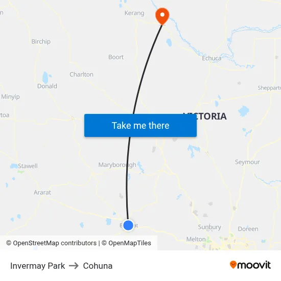 Invermay Park to Cohuna map