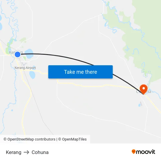 Kerang to Cohuna map