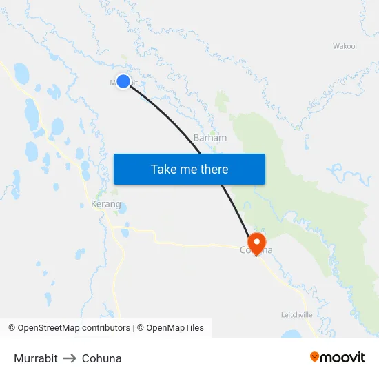 Murrabit to Cohuna map