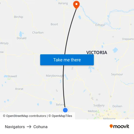 Navigators to Cohuna map