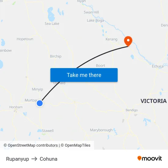 Rupanyup to Cohuna map