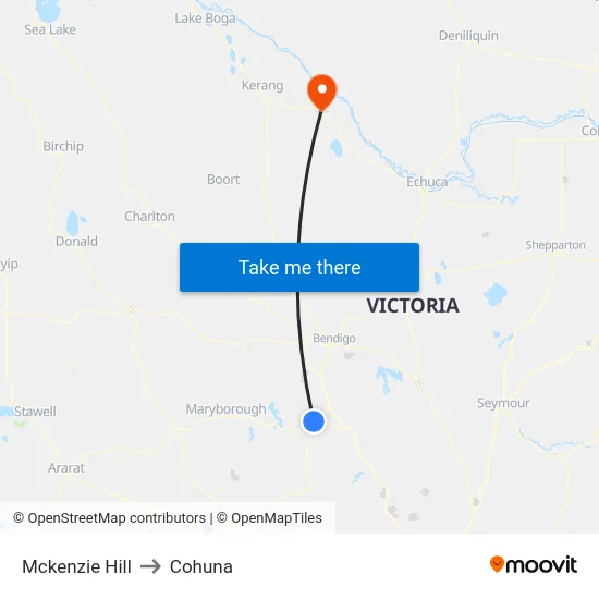 Mckenzie Hill to Cohuna map