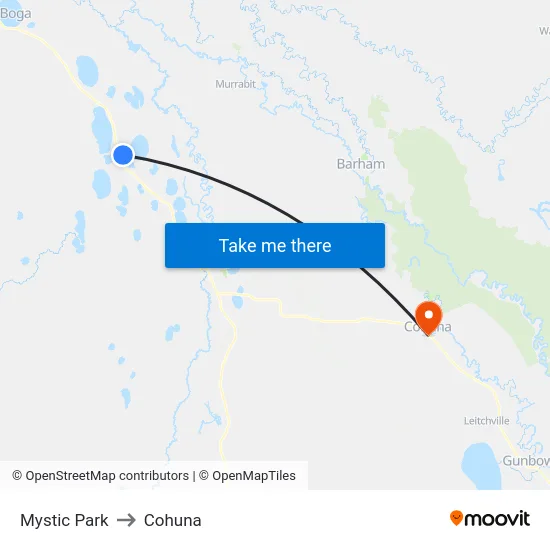 Mystic Park to Cohuna map