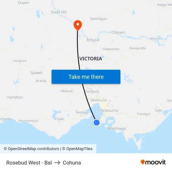Rosebud West - Bal to Cohuna map