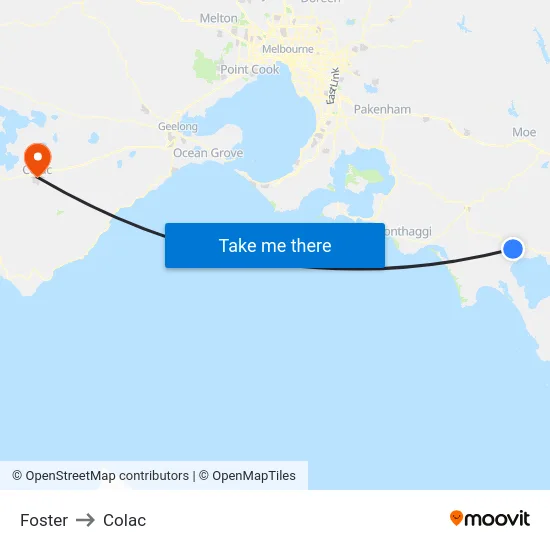 Foster to Colac map