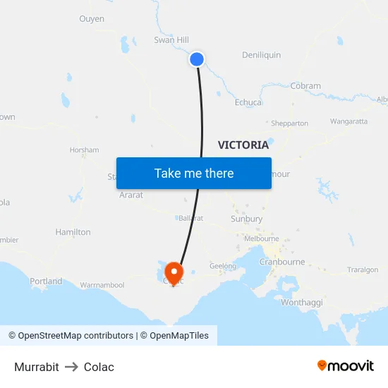 Murrabit to Colac map