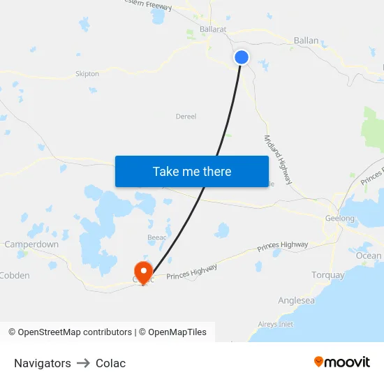 Navigators to Colac map