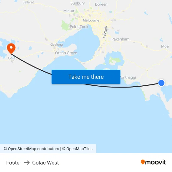 Foster to Colac West map