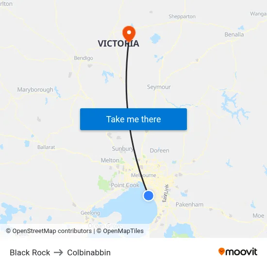 Black Rock to Colbinabbin map