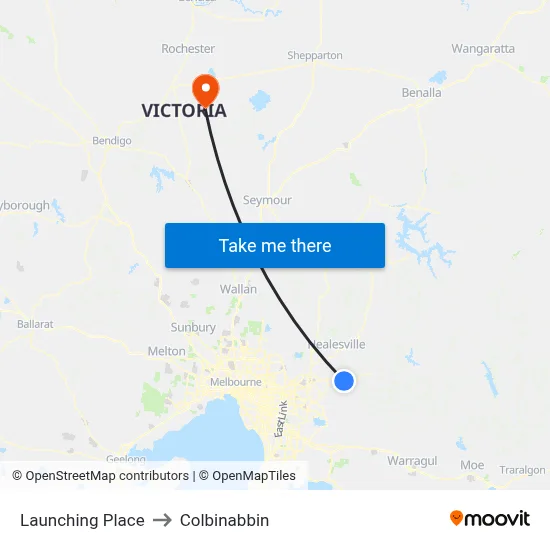 Launching Place to Colbinabbin map
