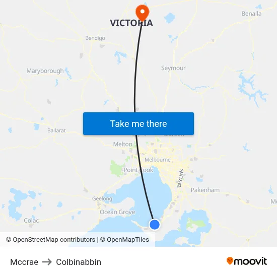 Mccrae to Colbinabbin map