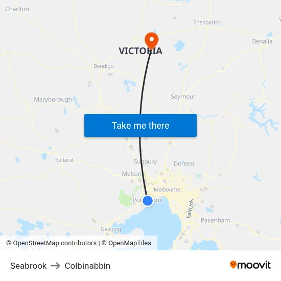 Seabrook to Colbinabbin map