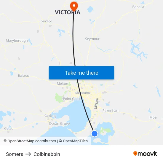 Somers to Colbinabbin map
